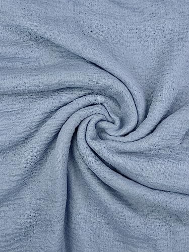 Humble Hilo Womens Woven Bohemian Style Gauze Scarf,Shawl, Head Wrap Fringed Edge Lightweight, Long Folds Small - color: Denim