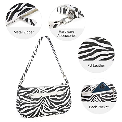 Loiral Small Purse for Women, Retro Classic Tote HandBag Shoulder Bags Clutch Purse - color: Zebra