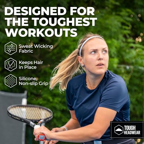 Thin Elastic Sports Headbands - Workout, Running, Soccer for Women & Men - color: Black, Gray, White - 6