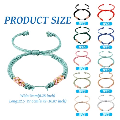 Adjustable Slider Bracelets Colorful Half Finished Bracelets Adjustable Beaded Bracelets DIY Friendship Bracelets for Women Jewelry Making Gifts Supplies - color: Mixed Colors-Peach Knot