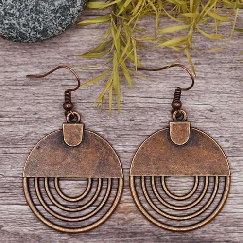 Boho Earrings, Statement Earrings, Teardrop Sunflower Earrings, Dangle Ethnic Earrings for Women, Handmade Bohemian Trendy Boho Vintage Jewelry - style: Boho