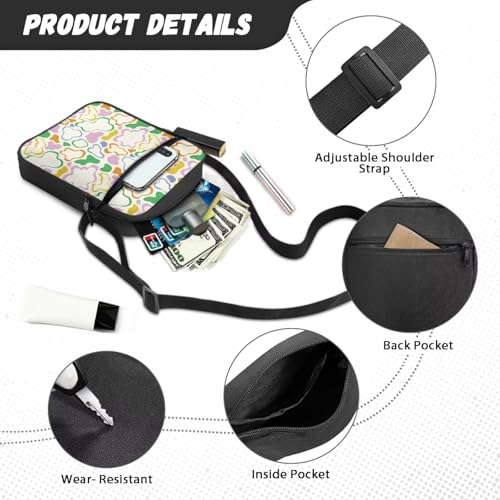 Womens Crossbody Bag Cell Phone Purse Wallet Small Shoulder Handbag for Workout Travel Gym - color: Cartoon Swoon