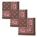 Motique Accessories Two Tone Paisley Bandana - Set of 3 - color: Brown Red White