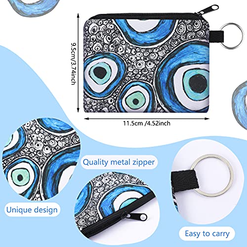 Boao 10 Pieces Small Coin Purse for Women Adults, Change Purse Pouch Mini Wallet Coin Bag with Zipper (Devil's Eye Series) - style: Devil's Eye Series