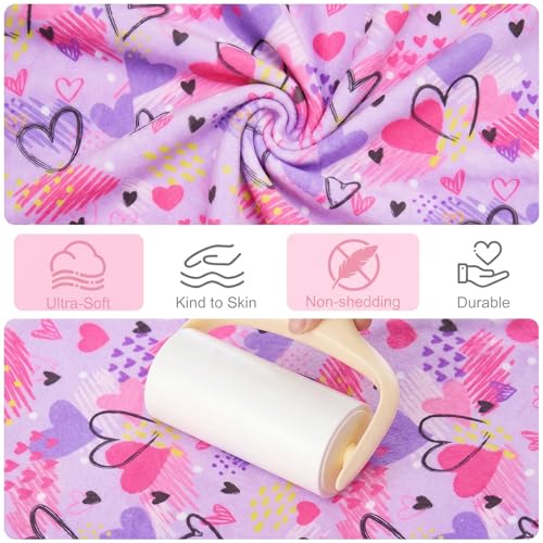 Basumee Microfiber Hair Towel Wrap for Kids 2 Pack Rapid Drying Hair Towel with Button Hair Turbans for Wet Hair Wraps Head Towel Wrap for Women and Girls, Blue and Purple Love - color: Blue and Purple Love