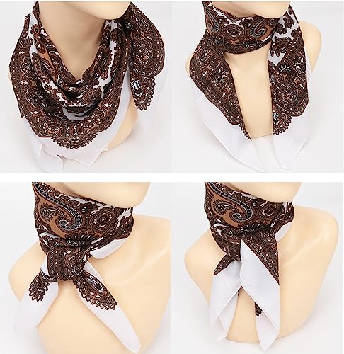 K-Elewon 27.5” Women Medium Square Scarf Head Scarf- 2PCS Neck Scarf Hair Scarf Head Sleeping Wraps Scarfs for Women H07 - color: Se06(2pcs)