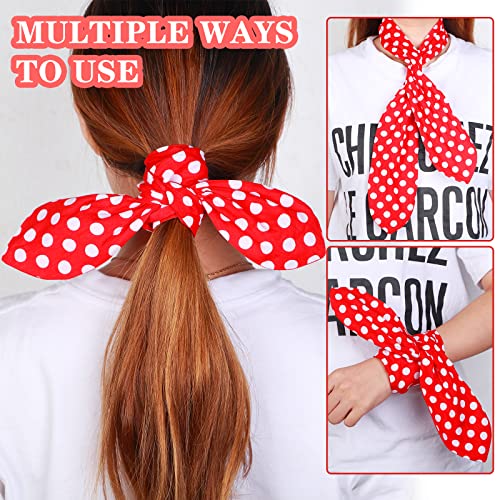 Hicarer 2 Pieces Polka Dot Headband Bandana Headband 50s Costume Hair Accessories Bows Wide Head Wrap for Women(Red, Black,Big Dots) - color: Red, Black, style: Big Dots