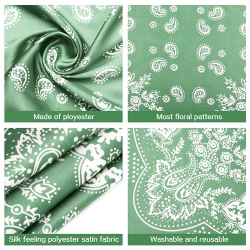 DOOBO Satin Head Scarf - 27.5 Inches Silk Bandana Hair Wrap Square Scarf for Women & Girls - color: Green