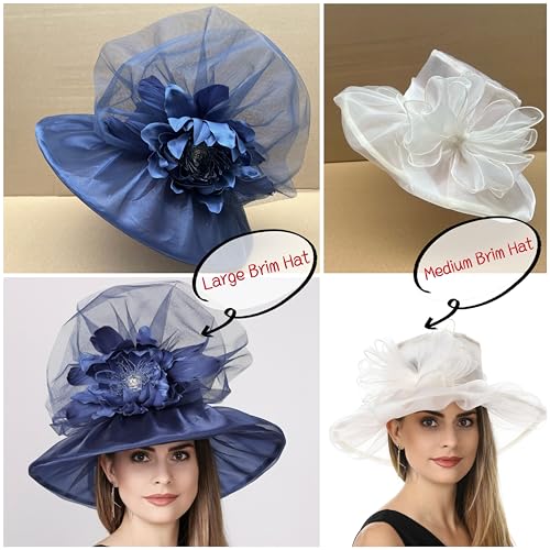 SAFERIN Women's Organza Church Fascinator Bridal Tea Party Wedding Hat - color: Gz-green