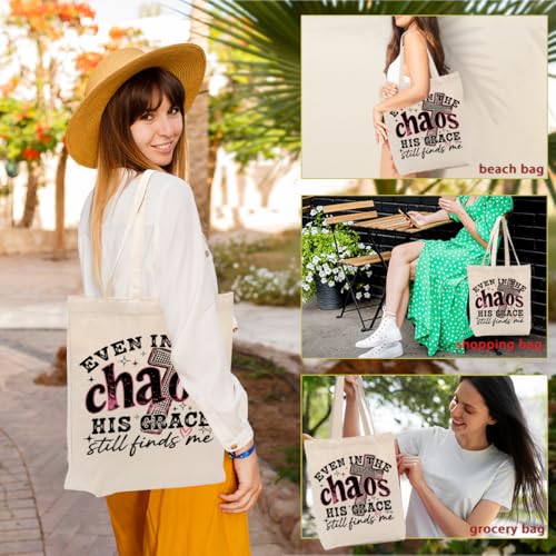 Christian Gifts for Women, Floral Faith Canvas Tote Bag, Faith Gifts for Women Mom Inspirational - color: Inspirational 772