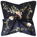 vabovin Satin Head Scarf for Women Silk Like Hair Scarf, 35 x 35 in | Silk Feel Fabric, Hair Wrap for Sleeping, Headscarf and Neck Scarf, Square Bandana Style, Fashion Accessory - color: 020 Navy Blue Peony