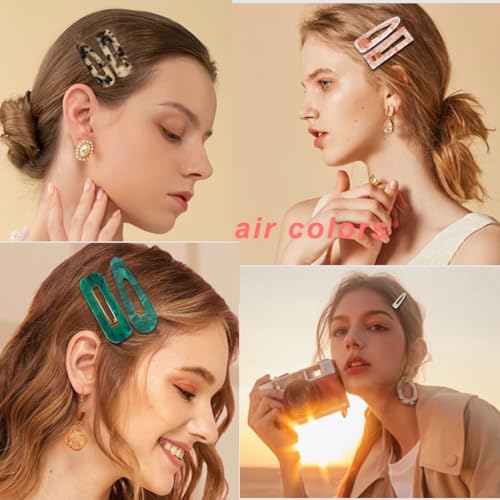 Parcce 12 Pieces Acrylic Resin Marble Hair Clips Set, Decorative Pearls Hair Barrettes Sweet Decorative Bobby Pins Hairpin Headwear Hair Accessories Headwear for Women and Girls…