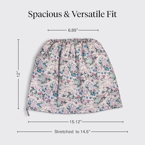 Bridgerton x Kitsch Satin-Lined Flexi Shower Caps for Women Reusable Waterproof - Large Wide Shower Cap for Women & Men, Adjustable, Stylish Hair Cap for Showers, For Long & Short Hair - Wisteria - color: Wisteria