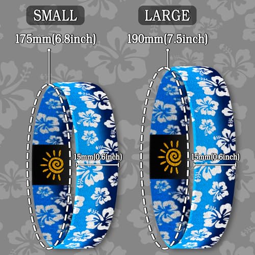 4 Pcs Surfer Beach Bracelets for Men Women Inspirational Elastic Comfy Summer Reversible Wristband Gifts Friendship Bracelets - color: Hawaiian Floral-Bracelets, size: (6.8") Small