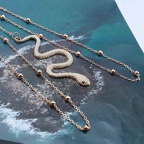 Punk Layered Snake Leg Chain Vintage Snake Thigh Leg Chain Multi Layering Thigh Chain Summer Leg Thigh Chain Punk Serpent Body Chain Rave Bikini Thigh Body Chain Jewelry for Women and Girls - color: Gold,Turquoise