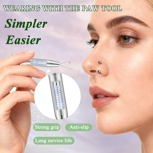 Opal Nose Ring Studs Horseshoe Nose Rings Hoops Stud 316L Stainless Steel Nose Rings Round CZ Square Screw L Shaped Nose Stud Hypoallergenic Nostril Piercing Jewelry for Women Men - color: Gold/3.0mm Black gem/20gauge