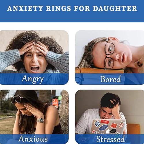 Senteria Anxiety Rings for Women Sterling Silver Rings Adjustable Stress Spinner Rings with Beads Fidget Rings for Anxiety Women - color: S925 ring-Style 1 mother