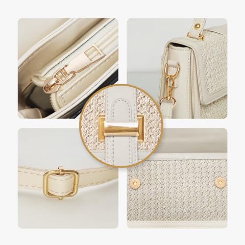 Straw Crossbody Bags for Women Summer Straw Clutch Bag Woven Beach Purse Vacation Handbags | Straw - color: A Beige