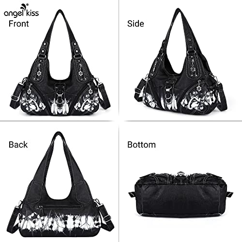 Angelkiss Hobo Purses and handbags for Women Satchel Handbag Women Purses Large Daily Shoulder Bags | Purses - color: Z-black