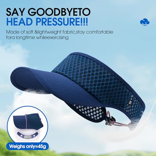 AUSFLUG Sun Visor Hat Men Women - Wide Brim Quick Dry Adjustable Cap, Lightweight for Golf Tennis Pickleball Beach - color: Blue