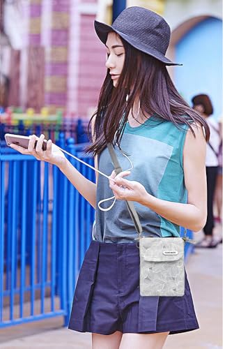 Roomy Cell Phone Purse Wallet Canvas Small Crossbody Purse Bags with Shoulder Strap For Women teen girlsl | Roomy - color: Gray