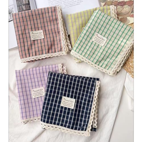 Soft Cotton Like Lace Bandana Headband, Head Wrap, Protective Coverage, Hair Neck Scarf for Women 24 x 24 inch - color: Cas011 - Plaid G
