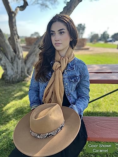 Humble Hilo Womens Woven Bohemian Style Gauze Scarf,Shawl, Head Wrap Fringed Edge Lightweight, Long Folds Small - color: Brown