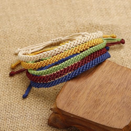 1/2Pcs Set Tibetan Rope Braided Rope String Adjustable Bracelet for Women Men Jewelry Handmade Bohemian Lucky Protection Bracelet Colorful - color: sky blue