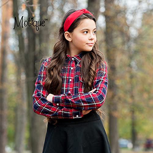 Motique Accessories Red Satin Knot Headband for Women - color: Red