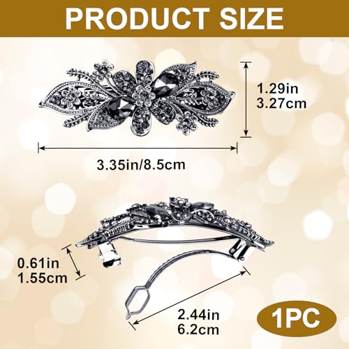 Joez Wonderful Rhinestone Hair Clips, Crystal Spring Flower Bridal Hair Accessories for Women, Sparkly Fancy Hair Pins Barrettes for Wedding Bride Long Hair- Gray - color: Rhinestone Butterfly Gray