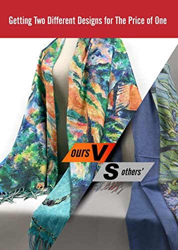 VENVSBEE Reversible Scarf Soft Large Shawl Wrap Blanket Double Sided Art Print Warm Pashmina Stoles Klimt Van Gogh Gifts - color: Art 14