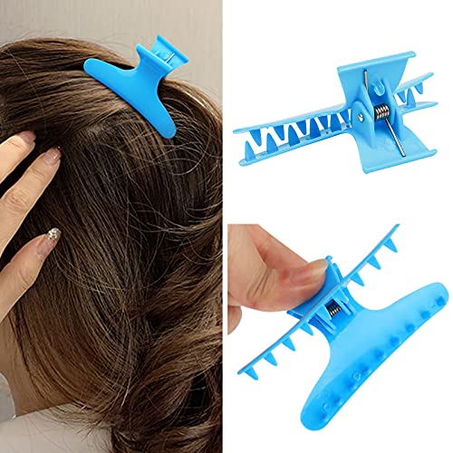 Ondder 12 Pack Butterfly Hair Clamps Clips Hair Claw Clips Salon Pro Section Clip for Styling Sectioning Cutting Coloring Hair Clips Hairdressing Salon Tool Hair Accessories for Women Girls - color: 6 Pink + 6 Blue