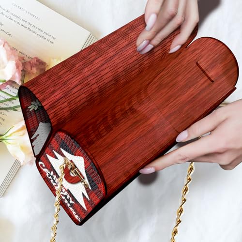 C'eitura Red Fawn Diamond Art Wooden Clutch Purse with Chain, 5D DIY Rhinestone Shoulder Bag Kit, Forest Animal Theme Wallet, Unique Gift for Girls, Women, Christmas Birthday Present - color: Skb214