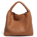 Geelyda Woven Tote Bag for Women with Purse, Fashion Shoulder Hobo Underarm Bags, Large Woven Handmade Work Commuter Day Bags - color: Dark Yellow-brown