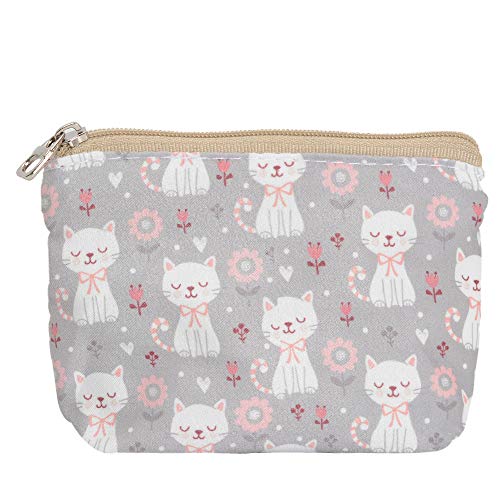 Women and Girls Cute Fashion Coin Purse Wallet Bag Change Pouch Key Holder - color: Cute Cat Pattern