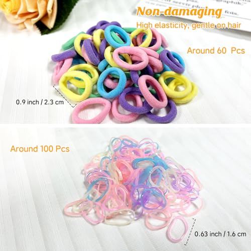 400 Pcs Baby Girls Hair Accessories Set,Baby Girls Hair Ties,Flower Bows Rubber Bands,Hair-friendly Hair Clip,Soft Elastic Hair Bands,Claw Clip(Yellow) - color: Yellow