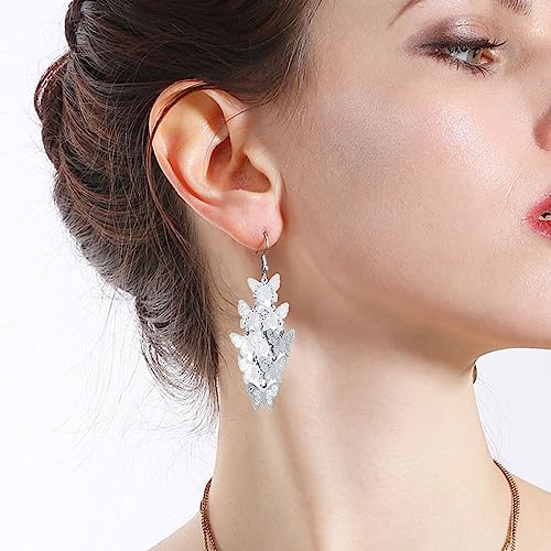 Nine Piece Butterfly Earrings Mix Color Bohemia Style Long Drop Dangle Hook Earrings Lightweight Fashion Style Butterfly Earrings Holiday Gifts Jewelry for Women - color: Silver
