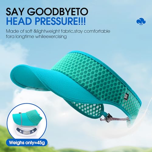 AUSFLUG Sun Visor Hat Men Women - Wide Brim Quick Dry Adjustable Cap, Lightweight for Golf Tennis Pickleball Beach - color: Teal
