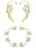 2 PCS Butterfly Ear Cuff Fairy Wing Cuff Wraps Vintage Non-Piercing Fake Earrings for Women Bridal Wedding Party Prom Ball Jewelry Crystal Rhinestone Sparkling - style: Style7