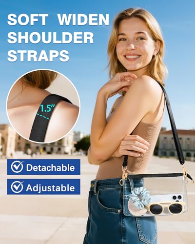 HULISEN Clear Bag for Stadium Events, Clear Purses for Women Stadium Crossbody, Transparent Handbag for Concerts & Sports Fan - style: A16