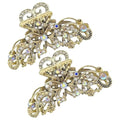 2 Pcs Gold Rhinestone Claw Clip, Crystal Bling Diamond Claw Clips, Hollow Hair Clips for Women, Elegant Hair Accessories for Party, Wedding, Daily Use - color: 2 Gold