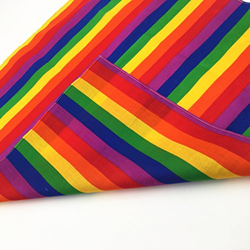 Vamqor 100% Cotton 10 Pack Fine Bandanas - color: Rainbow