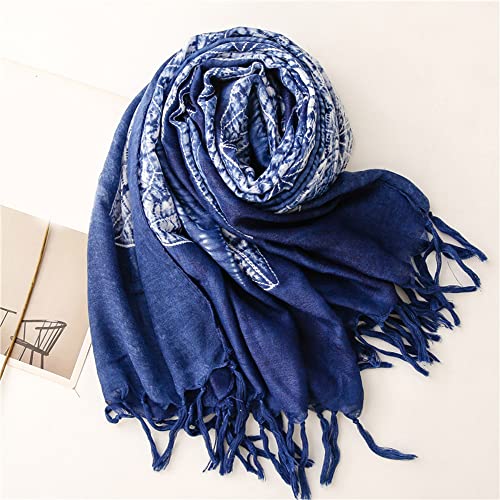 Yeieeo Boho Scarf for Women Lightweight Floral Printed Scarf Fall Winter Fashion Fringed Shawl - color: Floral 30
