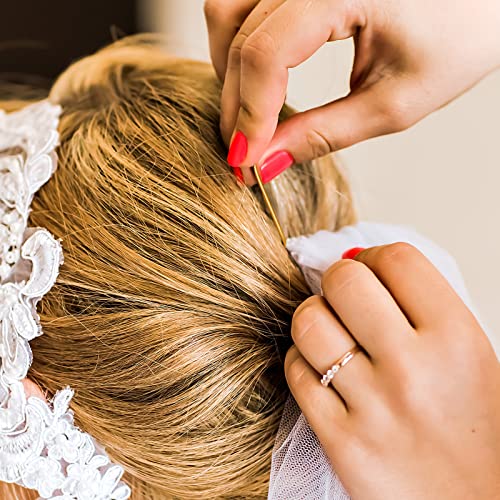 Waydress 36 Pieces U Shaped 3 Inches Hair Pins Ballet Buns Bobby Metal U Pins for Bun Updo Bun Women Lady Thick Thin Long Curly Hair(Orange) - color: Gold, size: 3 Inch