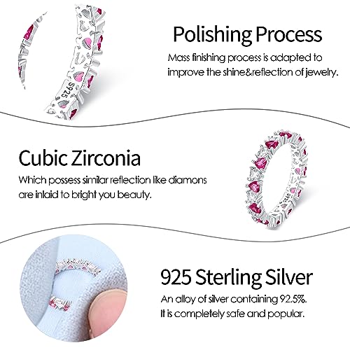 KUNSIR 925 Sterling Silver Rings Classic Cubic Zirconia Eternity Promise Statement Anniversary Wedding Bands Engagement Rings for Women Infinity Forever Love Ring Size 7-9 - style: Love Ring