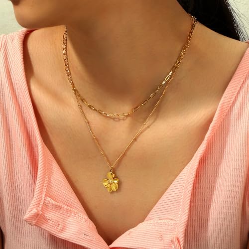 14K Gold Heart Necklace for Women Boho stainless steel waterproof Cute Dainty Love Pendant Necklaces for Women - color: Styie-6