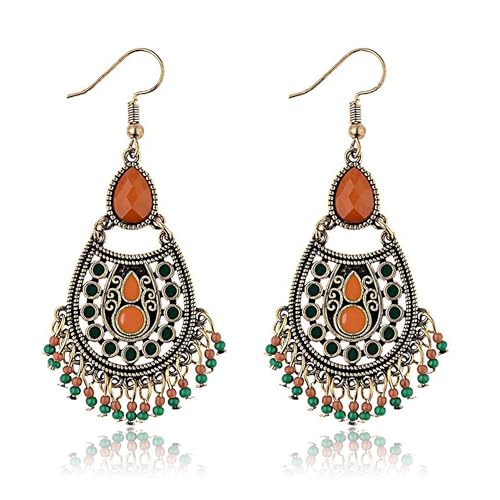 Boho Earrings for Women Trendy Gold Dangle Earrings Vintage Bohemian Indian Country Jewelry Gifts Boho Dress Chic Clothing - color: A2:boho earrings