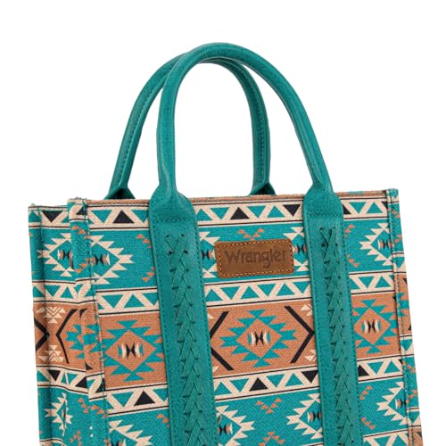 Wrangler Aztec Tote Bag for Women Boho Shoulder Purses and Handbags - color: Aztec Turquoise (Guitar Strap)