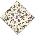 21x21 inches 100% Cotton Bandana for Women - Soft Square Scarf, Multi-Purpose Head Covering, Hair Bandana - color: P02-little Purple Flower