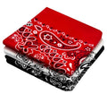 Classic Paisley Bandanas - 3 Pack Gift Set, 100% Cotton, 22x22 Inches - color: Red White Black